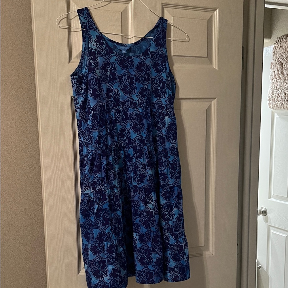 Elegant Blue Floral Dress